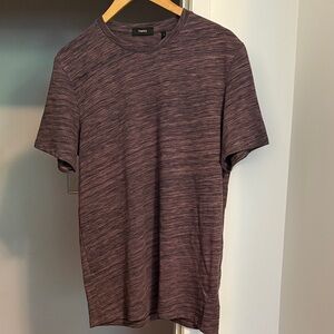 NWT Theory Men's Plum and Charcoal Heather Tee